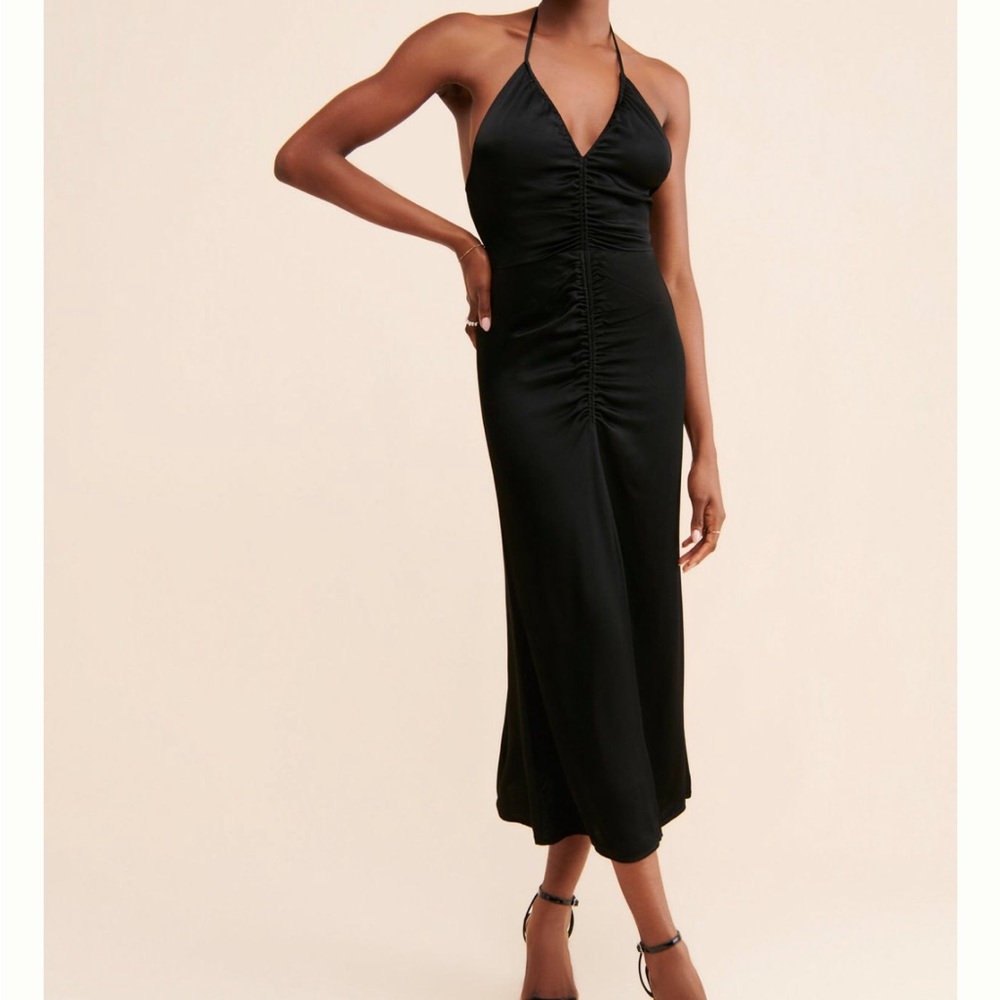 ASTR The Label Toledo Halter Dress - Black - Size S